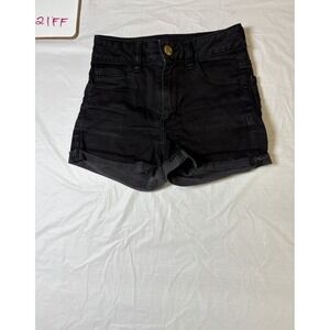 Womens American Eagle Outfitters black jean shorts shortie size 00